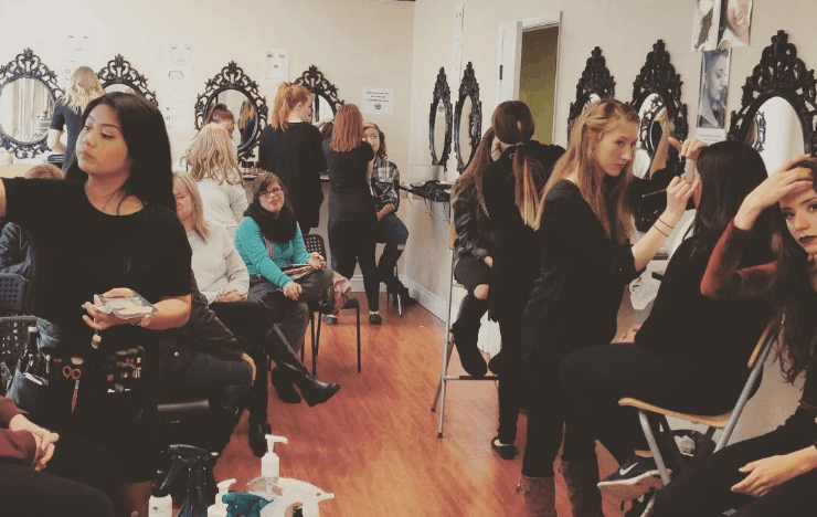 Makeup Diploma students practice their application techniques